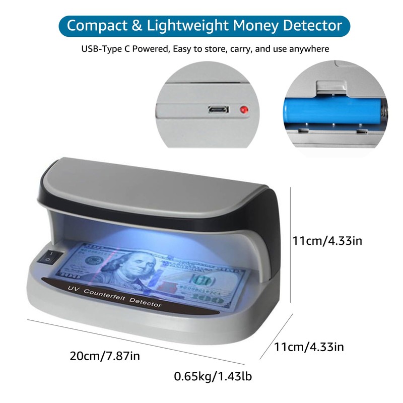 Note Checker - Counterfeit Money Detector UV LED Light Counterfeit