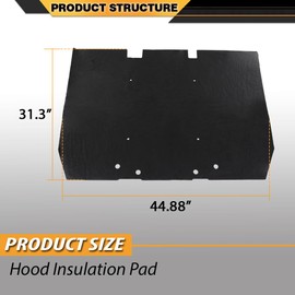 CNNELL Hood Insulation Pad 1/2" with Clips Compatible with Range Rover Classic 1987-1995