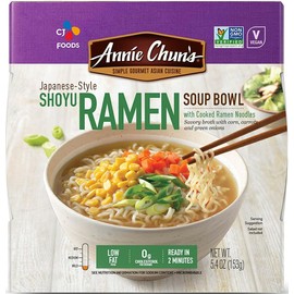 Annie Chun's Shoyu Ramen Soup Bowl - Vegan & Non-GMO - Ready in 2 minutes!