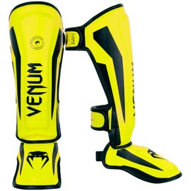 Venum Kids Elite Shinguards, Neo Yellow, Small (3-5 Years)