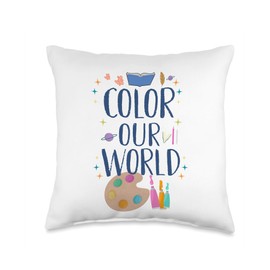 Color Our World Summer Reading 2025 Book Lover Throw Pillow