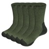 YUEDGE Mens Army Green Crew Socks Moisture Wicking Casual Mens Socks for Men Size 9-11, Performance Cushioned Training Athletic Socks, 5 Pairs/Pack