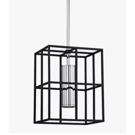 Light Caged Chandelier Decore 9”x12”x15” Adjustable hanging stem max length 56”