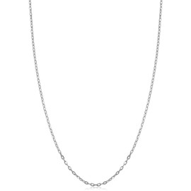 Kooljewelry 14k White Gold Diamond-cut Cable Chain Necklace (1 mm, 20 inch)