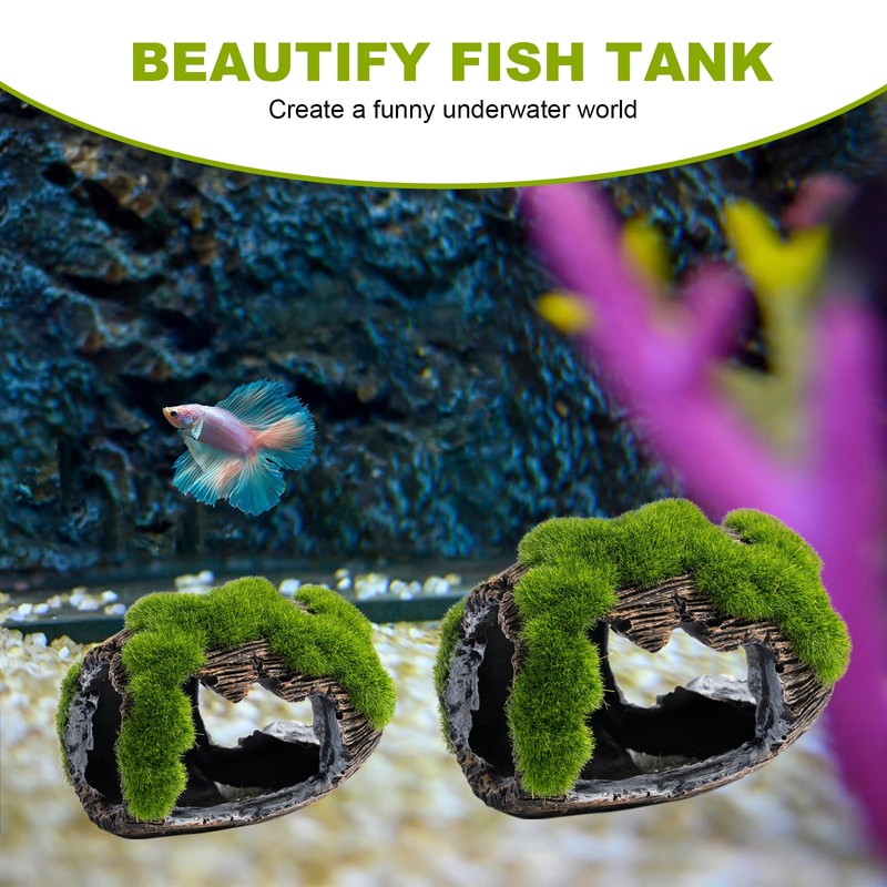 Swirge Betta Broken Barrel Decor Fish Tank Accessories, Resin Fish