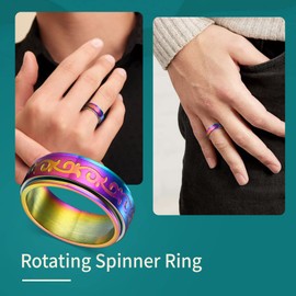 Stress Rings for Anxiety Women Scottish Rings Size 11 Celtic Wave Pattern Rotation Meditation Finger Ring Fidget Jewelry