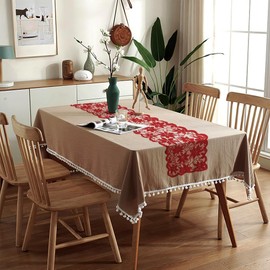 Valentines Table Runner,Red Table Runner Cover,Christmas Placemats,Christmas Table Runner Decorations Lace Centerpiece Decor Kitchen Dining Deco Indoor Vintage Maple Leaf