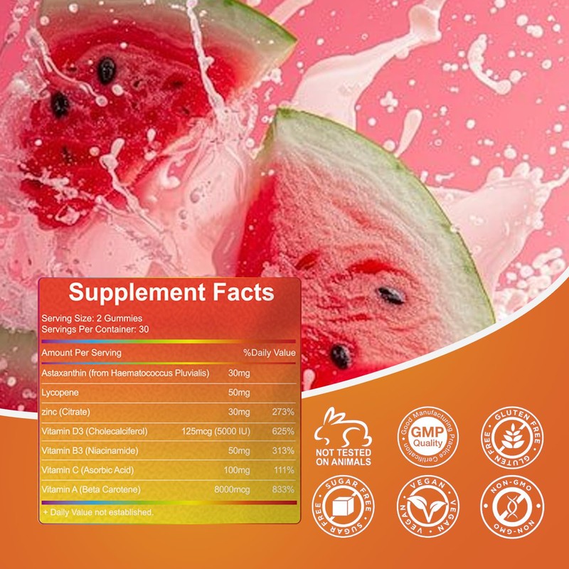 Tanning Gummies, Daily Tanning Gummies for Adults Woman & Mens