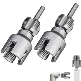 Integrated Internal & External Pipe Threading Tool, Dual-Function Pipe Thread Cutting Tool, PVC Pipe Threader, Pipe Threading Tool, 1/2'' 3/4'' Dies Electric Drill Compatible for Home Repair (2PCS)