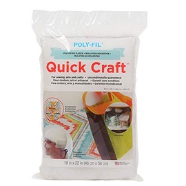 Fairfield Quick Craft Poly-Fil Polyester Project Fleece, Low-Loft Batting for Quilting, Garment Liners, Crafts, and More, Versatile and Needle-Punched, 18" x 22"