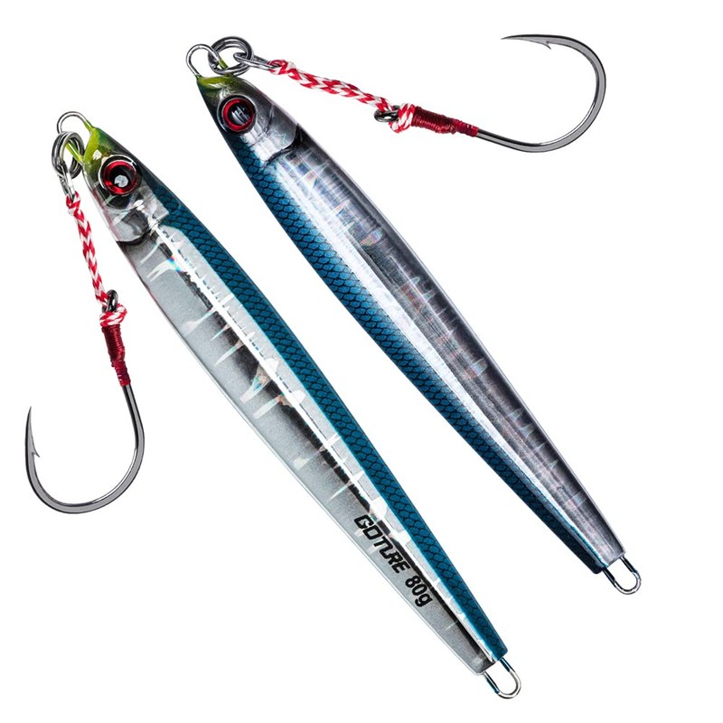 Goture Long Jigging Set 80g Lure Set for Offshore Jigging