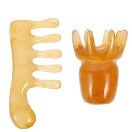 Hemoton Peine De Masaje Para Cuero Cabelludo 2 Piezas Herramienta De Cera De Abejas Suave Para Estimulación Y Relajación Del Cabello Y Cuero Cabelludo 3.93X1.96X0.62In