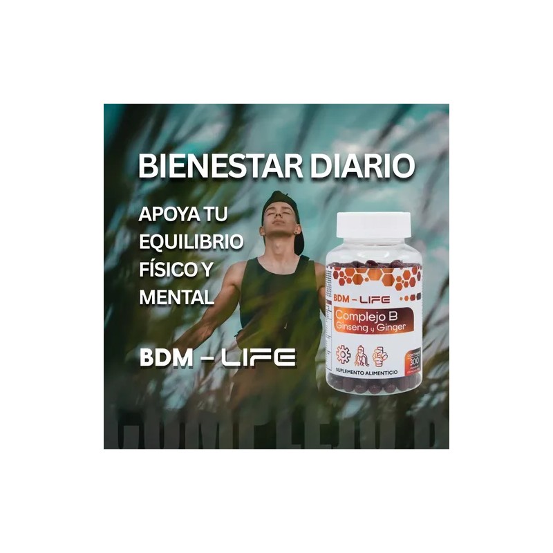 Complejo B Con Ginseng Y Ginger, Suplemento Bdm - Life