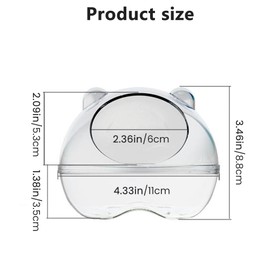 POHOVE Hamster Sand Bath, Hamster Bath, Hamster Bath, Hamster Sand Bath Container for All Small Pets, Hamsters, Squirrels (Colour: Transparent)