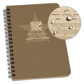 Rite in the Rain Army Combat Fitness Test Notebook, 4.625" x 7", Coyote Tan Cover, ACFT pattern (No. 973T-ACFT)