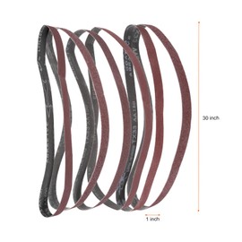 sourcing map 12pcs 1 x 30" Sanding Belts 2pcs Each of 60/80/120/180/240/400 Grit Aluminium Oxide Flush Joint Belt Sander Paper for Metal Woodworking Automotive Repair