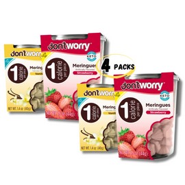Don't Worry Meringue Cookies Keto Friendly | Strawberry & Vanilla | 4 PACKS
