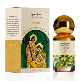 Myrrh Anointing Oil 9ml (0.3 fl oz.)| Blessings from The Holy Lands | Blessed Olive Oil from Jerusalem | Biblical Spices | Natural Ingredients | Holy Oil for Prayer and Protection