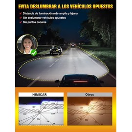 Faros LED H11 H9 H8 para Coche, Kit de Conversión 40000LM 150W, 500% Más Brillante 6500K Blanco Frío, Luces de Niebla o Baja, 2 Unidades