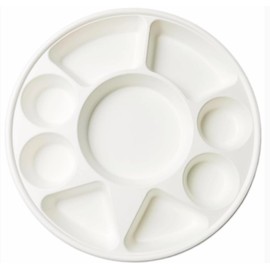 9 Compartment Round Biodegradable Divided Plates 50 Count