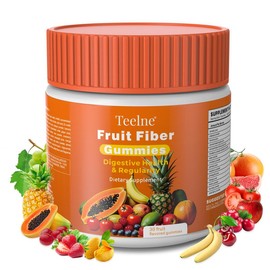 Teelne 16 in 1 Fruit Fiber Gummies, Dietary Edible Vitamin Supplement | Natural Fruit for Gut Health Digestion, Detox & Cleansing for Fitness (30 ct):_one bottle