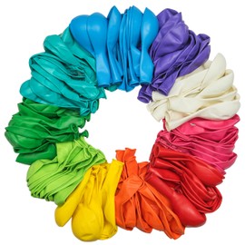Artier 100 Biodegradable Balloons Multicoloured Balloons In 10 Colours.12 Inch Large Eco Friendly Balloons. Perfect As Kids Party Balloons, Baby Shower, Wedding, Anniversary. For Helium Or Air Use