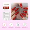 Coolnail Glossy Red Press on False Nails Medium Long Stiletto