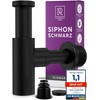 Siphon Black Matt for Sink, Premium Siphon Washbasin, Brass Walls,