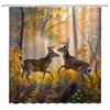 CCXTCZ Rustic Deer Shower Curtain Forest Animal Whitetail Elk Wildlife