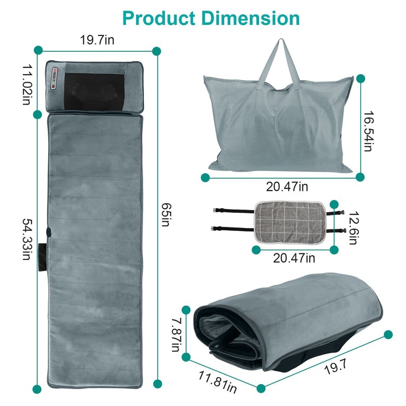 iMounTEK Electric Full Body Heated Massage Mat Neck Back Heating
