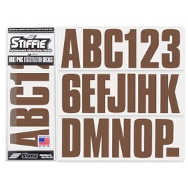 Stiffie Uniline Brown 3" Boat & PWC Registration Decals • Numbers Letters Stickers