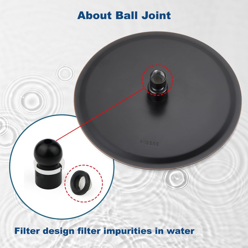 Midanya Round Rainfall Shower Head High Pressure Stainless Steel Waterfall