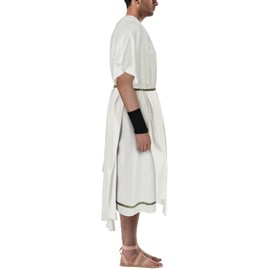NEKIFUI Men's Toga Costume Adult Greek God Roman Party Accessories Set(Z3744WH,3XL)