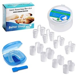 MisFun Anti Schnarchschiene+8 Stück Anti Schnarch Nasenspreizer, Wiederverwendbares Schnarchstopper, Anti Schnarch Gerät, Nasenentlastung Nasendilatator, Verbesserung der Atmung(2 Stile 4 Größen)