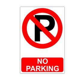 No Parking Warning Stickers Set of 2 – 200mm x 300mm Laminated Safety Signs – Bright and Bold Peel & Stick Design for Vehicles, Driveways, Property, and Restricted Areas – Waterproof and Durable