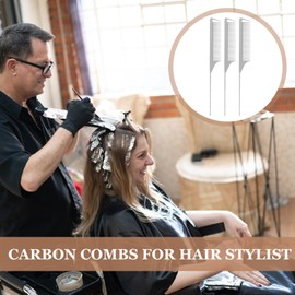 Beavorty 3pcs Rat Tail Comb Hairdressing Tool for Styling Teasing Brush Hair Detangler for Parting Braiding