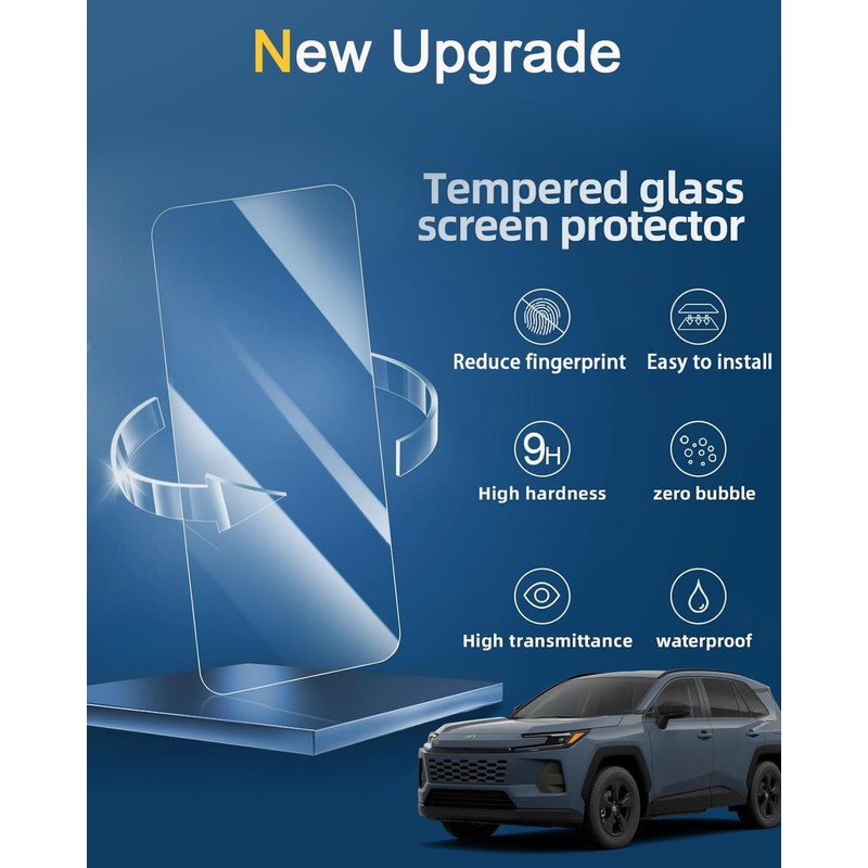 KOOGEN 2 Pack Tempered Glass Screen Protector for Toyota RAV4