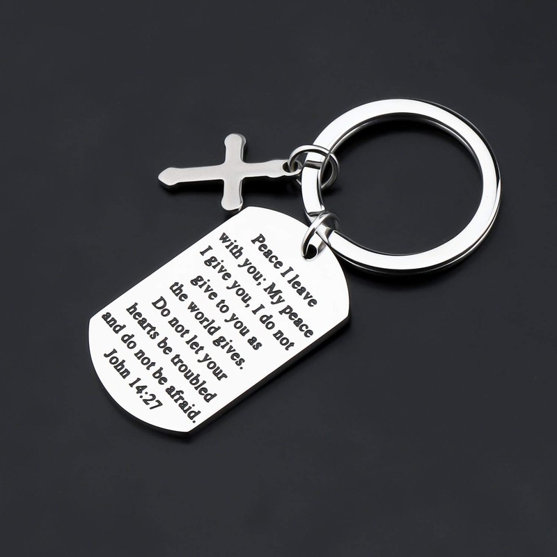 Gzrlyf Bible Verse Keychain John 14:27 Peace I Leave with