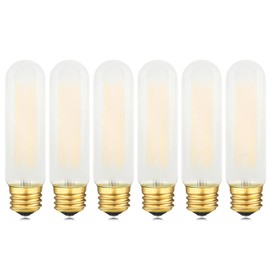 LUMILECT Frosted T10 LED Bulb 40W Equivalent, 2700K Warm White, 4 Watts E26 Base Dimmable LED Bulb, 400LM LED Chandelier Bulb, 4W T30 Tubular E26 Light Bulbs, 6 Pack