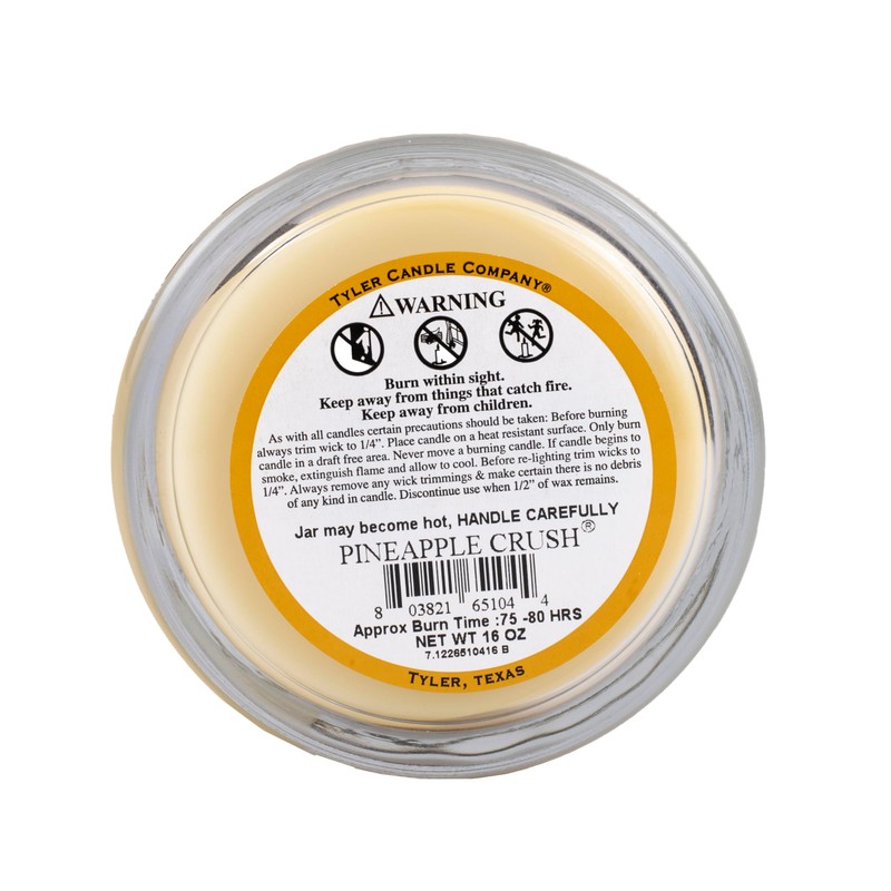 Tyler Candle Co. Pineapple Crush Clear Stature 16oz