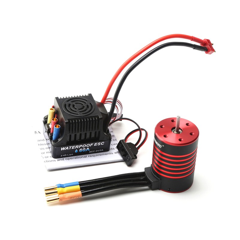 GTSKYTENRC 3650 Brushless Motor 2300KV Waterproof Motor 60A ESC T