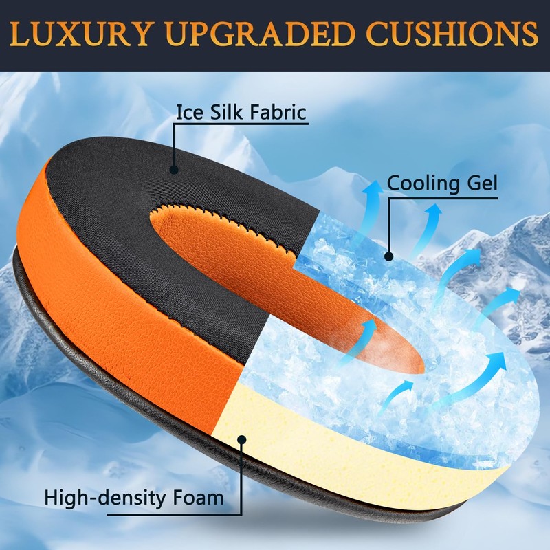 SOULWIT Cooling Gel Replacement Earpads Cushions for HyperX Cloud 1/2/3/Pro/Core/Alpha/Alpha