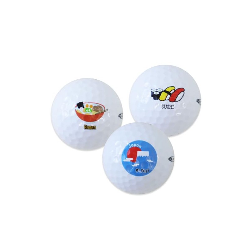 Illustrated Golf Balls 3-Pack (Ramen/Mt. Fuji/Sushi) SRIXON DISTANCE (Illustrated D