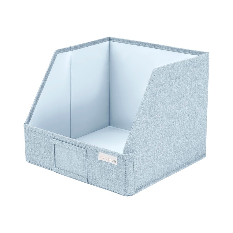 VIVIDECOR Trapezoid Storage Bins – 12"x12"x10"x 4" Closet Shelf Organizer