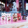 Seto-yaki Maneki Neko Piggy Bank, 6.3 inches, Hand-Painted Japanese Lucky