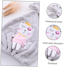 Healeved Bathroom Essential Hat Hair Drying Headcloth Absorbent Hair Towel Made of Fleece