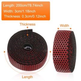 sourcing map Bike Handlebar Tape PU EVA Soft Bicycle Bar Tape with End Plugs Ergonomic Comfort for Road Cycling Folding Bicycles Enhance Bike Grip, Red