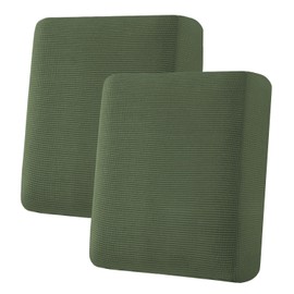 H.VERSAILTEX Super Stretch Individual Seat Cushion Covers Sofa Covers Couch Cushion Covers Slipcover Sets Thick Jacquard Textured Twill Fabric (2 Piece Medium Sofa Cushion Covers, Bronze Green)