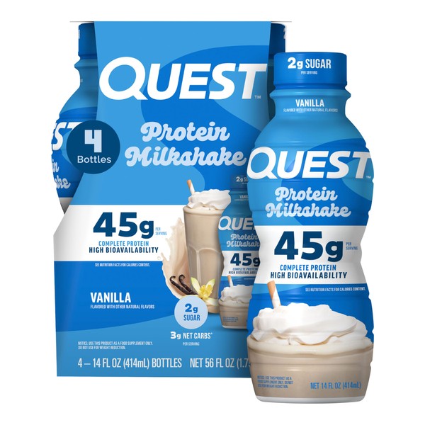 Quest Nutrition Vanilla Protein Shake, 45g Protein, 2g Sugar, 3g