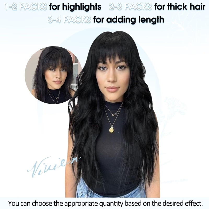 Vivien Micro Ring Real Hair Extensions, Black Extensions, Real Hair,